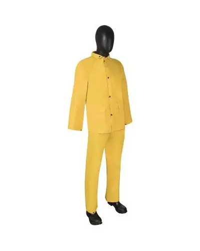 Dura Wear 2 Layer Pvc/Polyester 3-Piece Yellow Rainsuit Xl 10Sets Per Case 1220 1