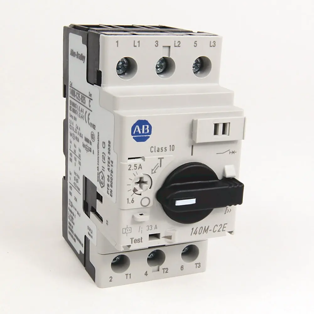 Allen-Bradley, 140M-C2e-B16, Breaker, Motor Protection, 1.6A, C Frame, 3P, Din Rail Mount - New No Box 1