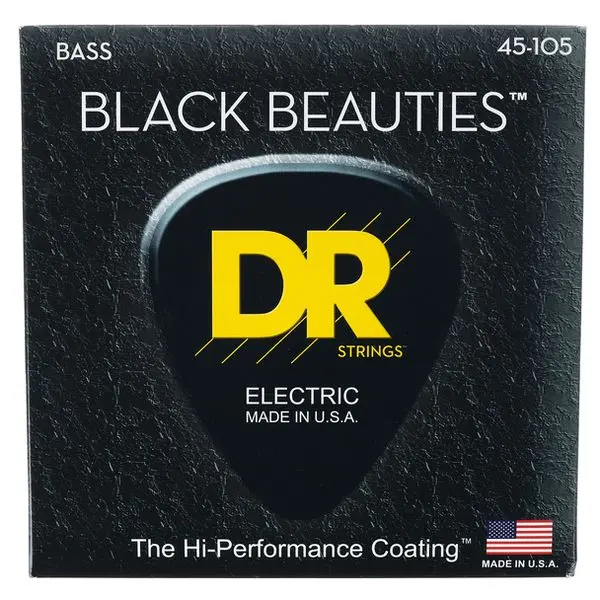 Dr Strings - Bkb-45 - Black Beauties - Black Coated Steel Bass 4-String Guitar Strings - .045-.105 Medium (1 Pack) 1