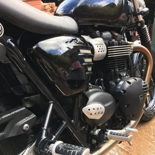 Motone Ribbed Side Covers - Triumph Street Twin / Street Cup / T100 - Matte Black 2