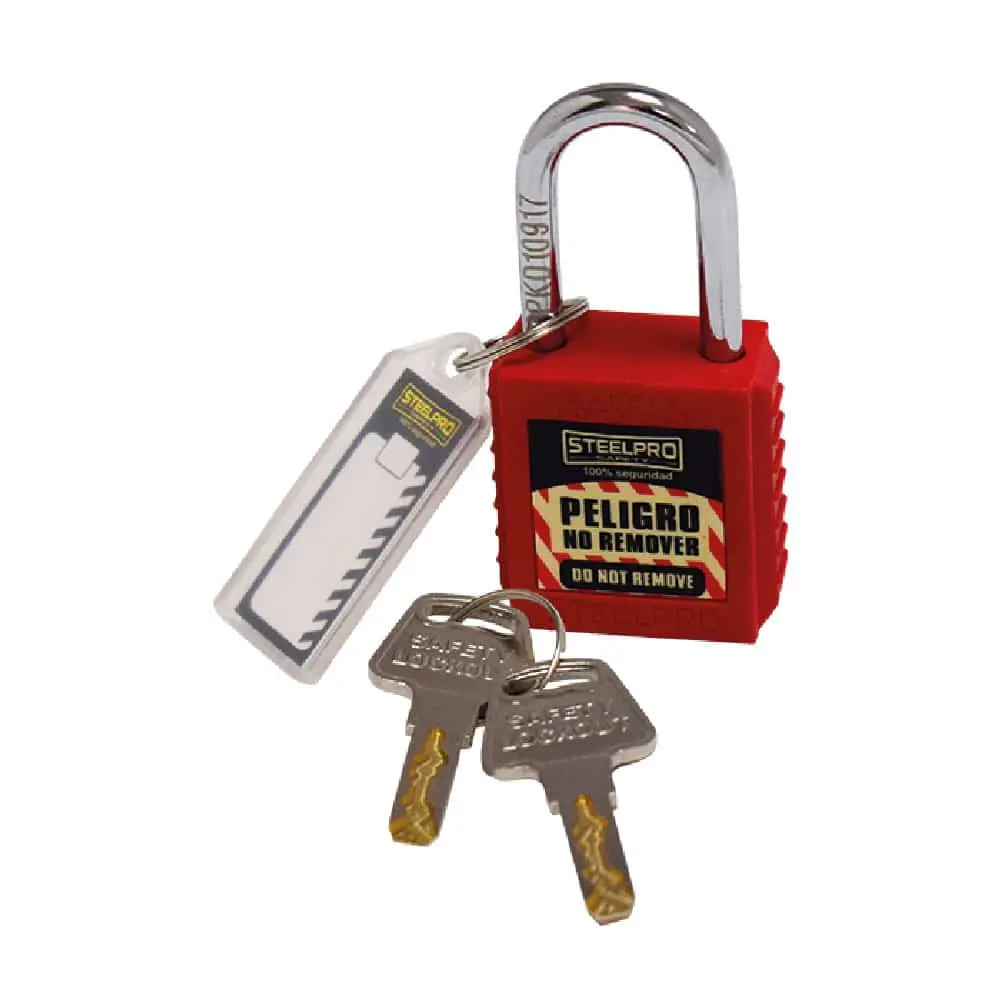 Candado Bloqueo Lock X-10 Rojo Steelpro 1