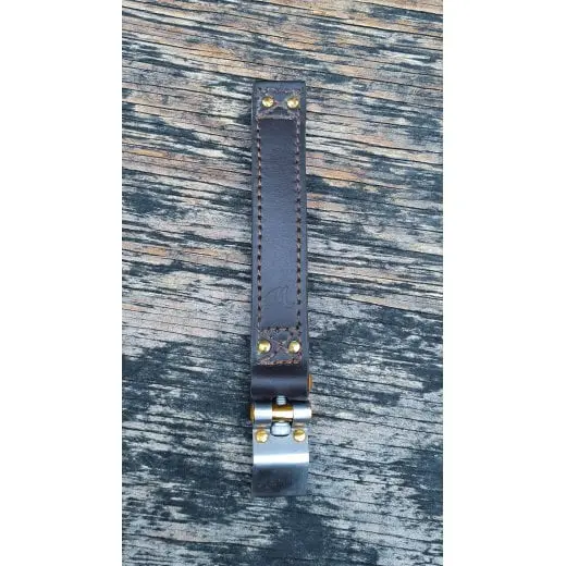Motone The Beltane - Bobber Battery Strap - Brown Leather & Brass 1