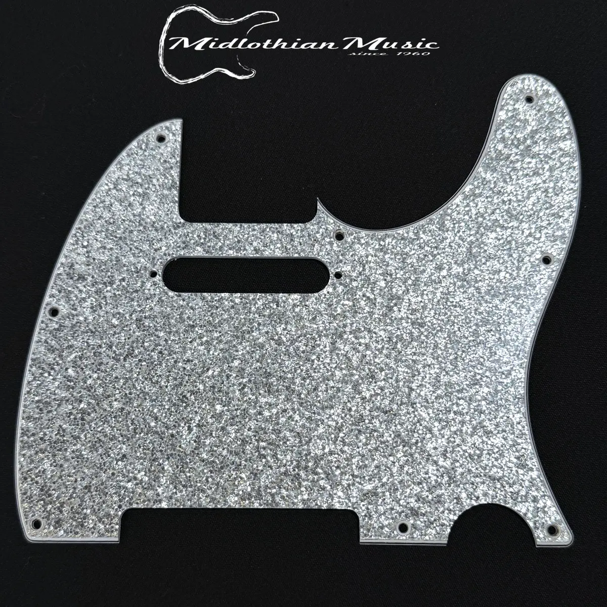 Telecaster Style Pickguard - Silver Sparkle Used 1
