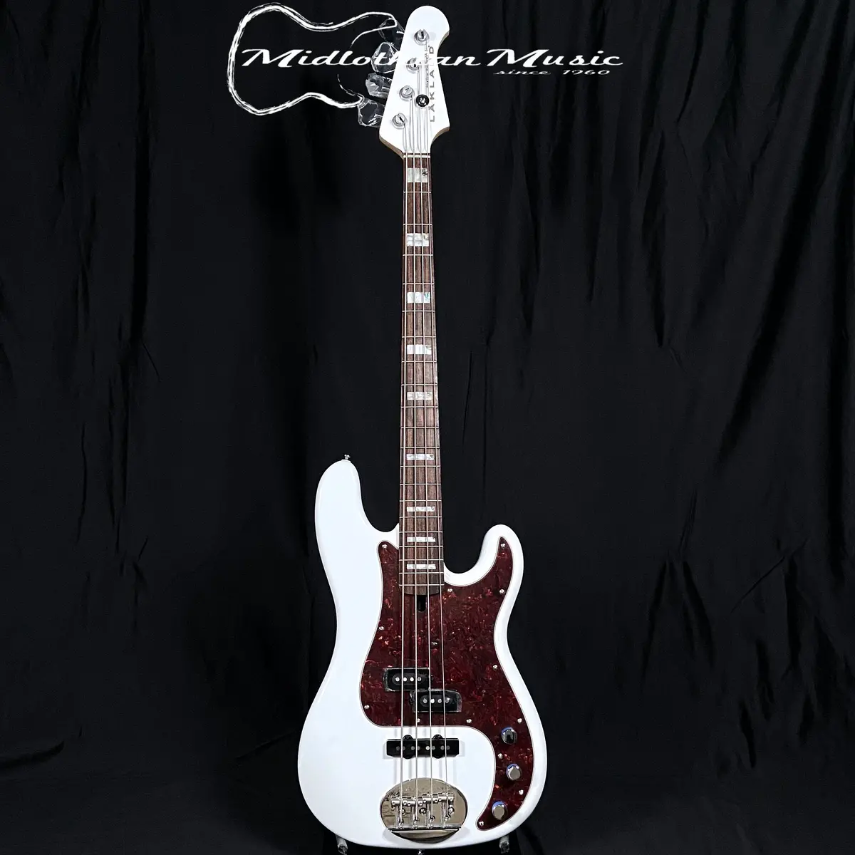 Lakland Skyline 44-64 Custom Pj - 4-String Bass - White Gloss W/Tortoise Pickguard W/Free Gator Gig Bag! 1