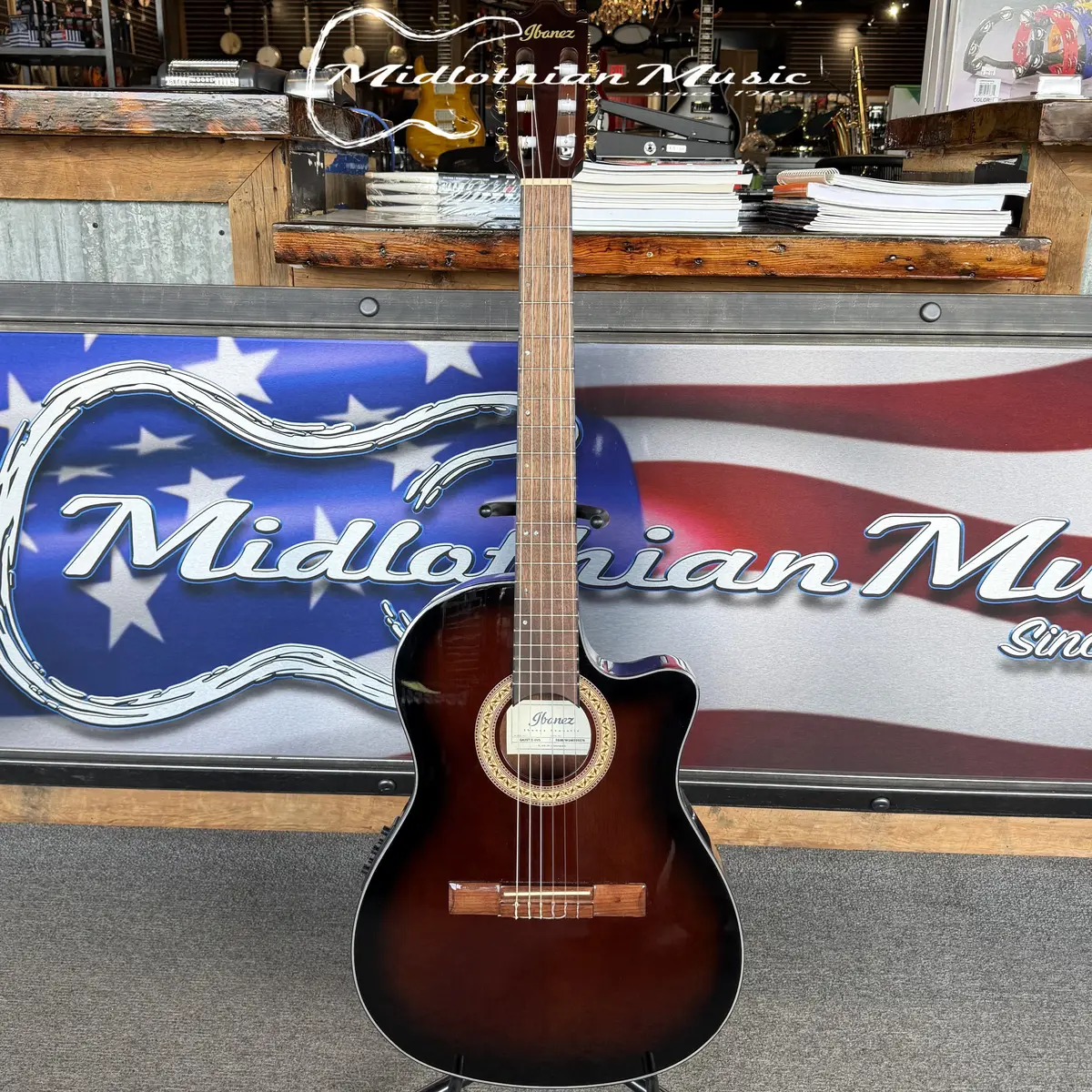 Ibanez - Ga35tce - Nylon-String/Classical Acoustic-Electric Guitar - Violin Sunburst Gloss Finish Used 1
