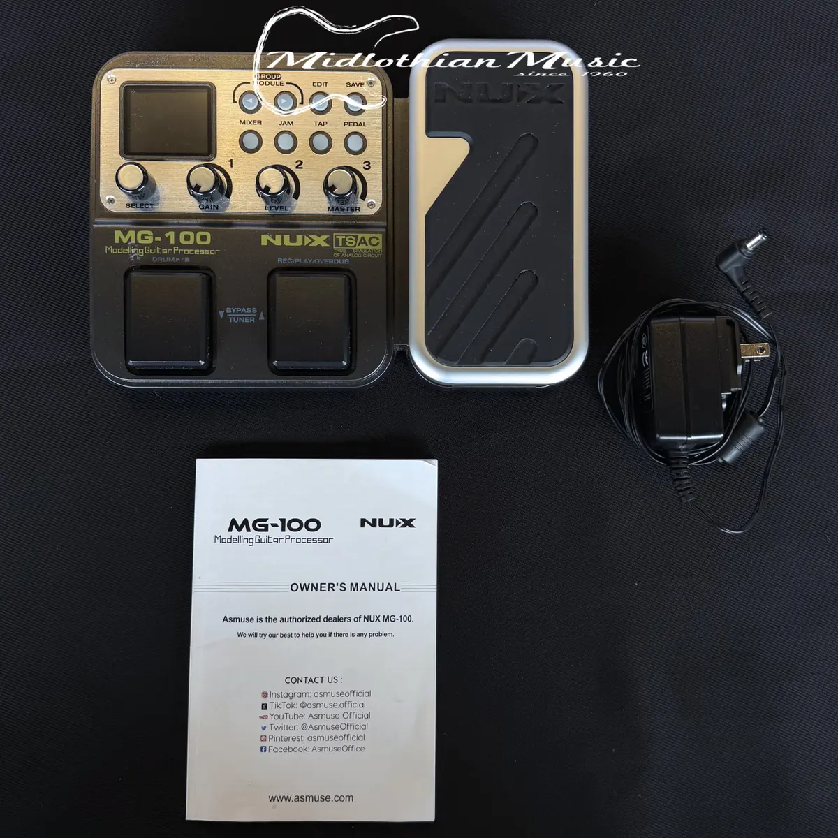 Nux - Mg-100 Modeling Guitar Processor/Multi-Effects Pedal W/Power Supply Used 1