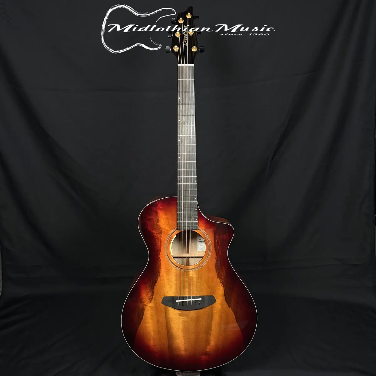 Breedlove - Oregon Concert Old Fashioned Ce - Acoustic/Electric Guitar - Myrtlewood Orange/Red Gloss Finish 1