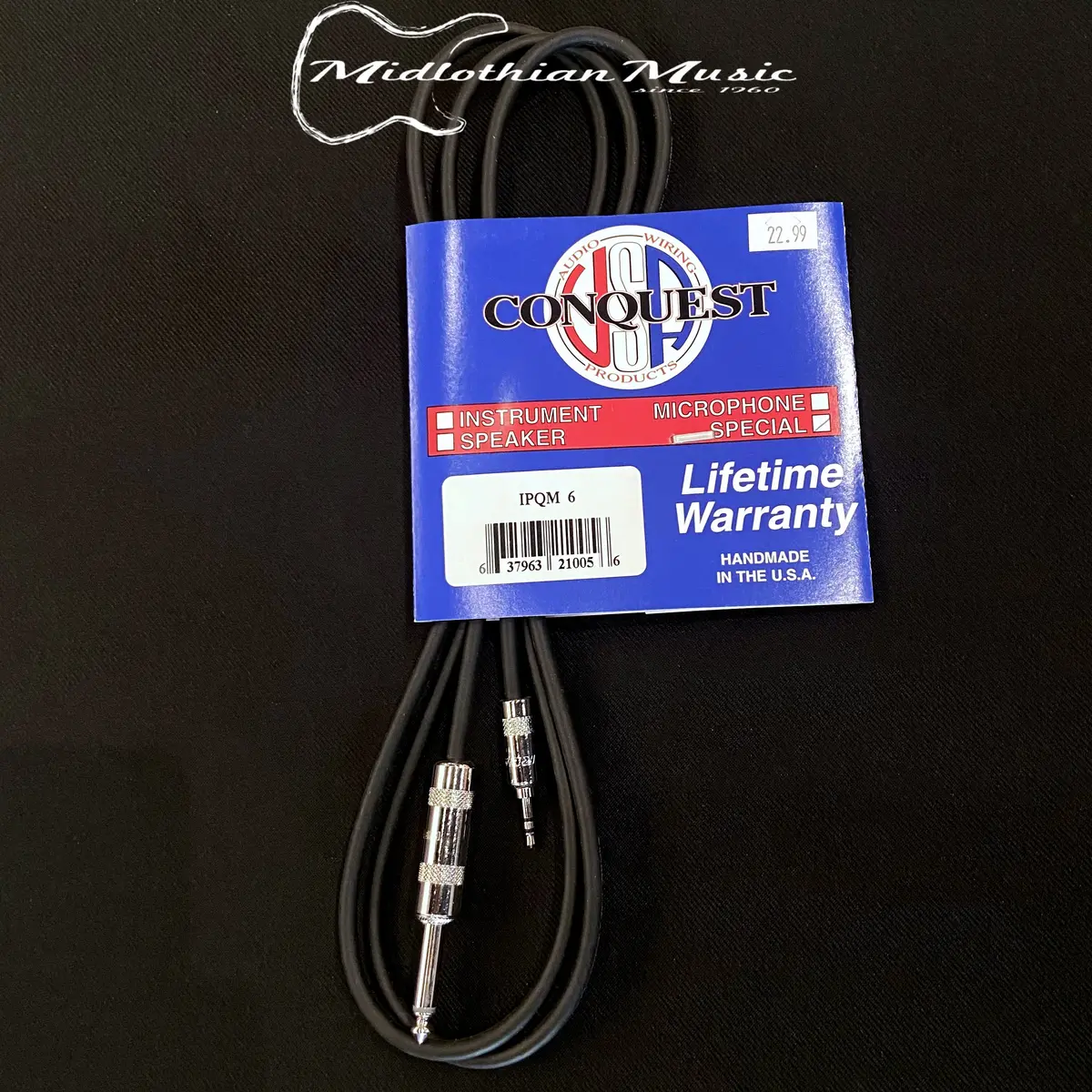 Conquest - Ipqm 6 - 6' 1/4" To 1/8" Stereo (3.5Mm) Audio Interconnect Cable 1