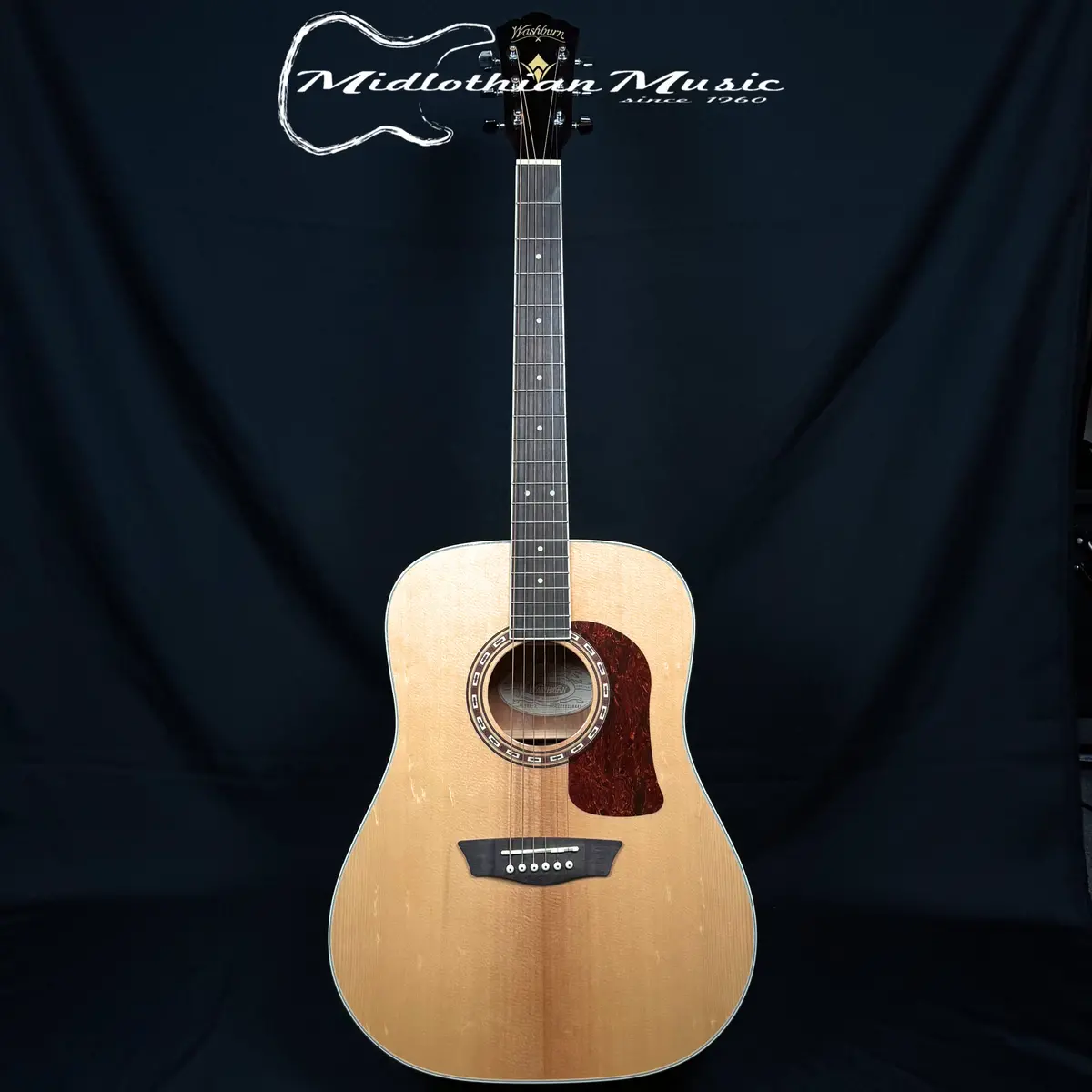Washburn Hd10s - Heritage Series - Dreadnought 6-String Acoustic Guitar - Natural Gloss Finish 1