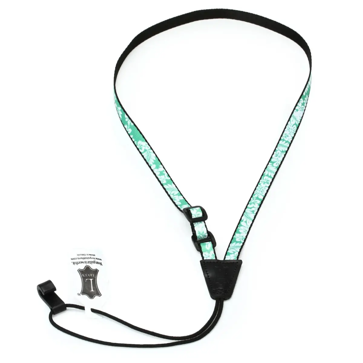 Levy's Straps - Mp22-001 - Polyester Classical Ukulele Strap - Green Hawaiian Finish 1
