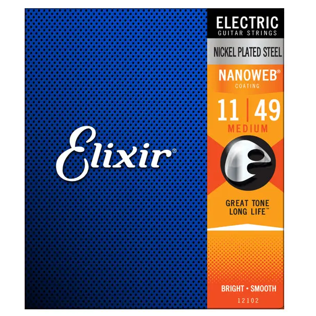 Elixir - Electric Guitar String - 11-49 Nanoweb Light (12102) (1 Pack) 1