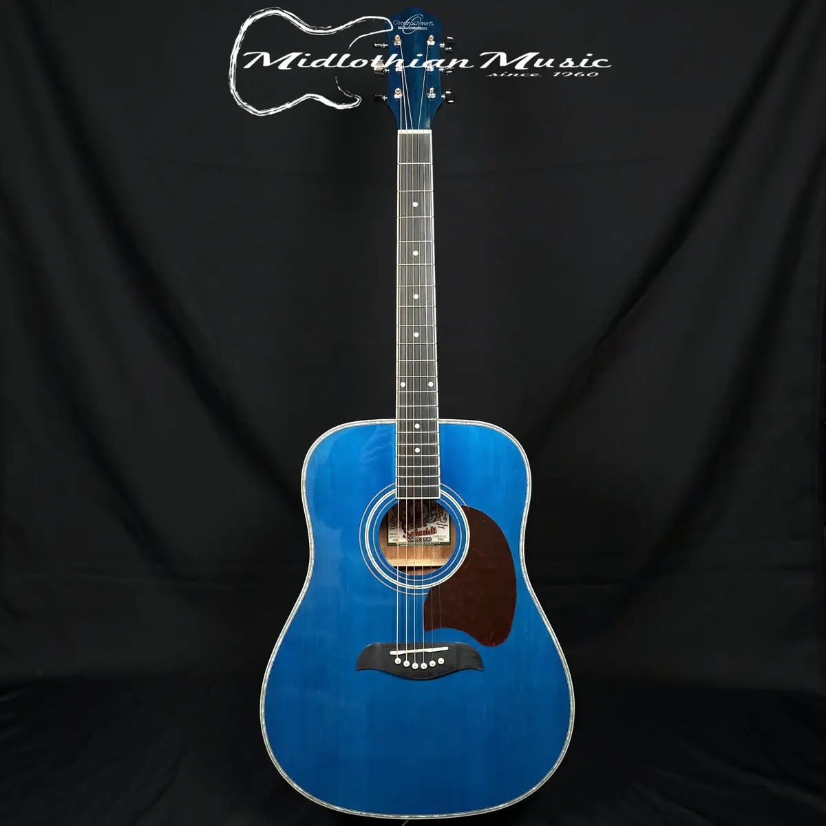Oscar Schmidt - Og2 Dreadnought 6-String Acoustic Guitar - Blue Finish 1
