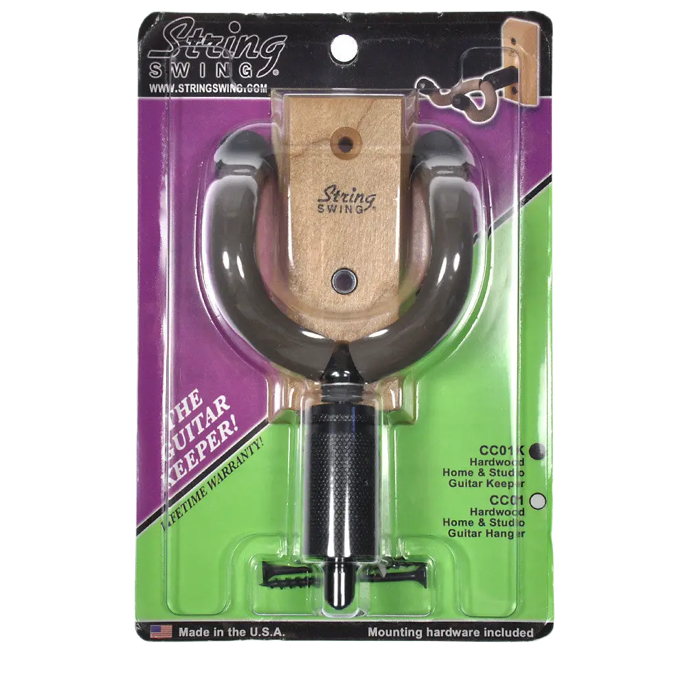 Guitar Wall Mount For Acoustic & Electric Guitars - Cc01k Hardwood Home & Studio Guitar Keeper 1