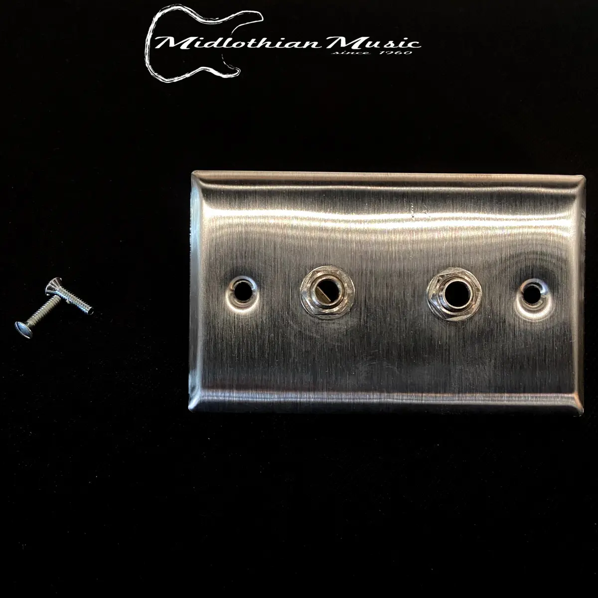 Dual 1/4" Input Wall Plate W/Screws - Chrome Finish 1