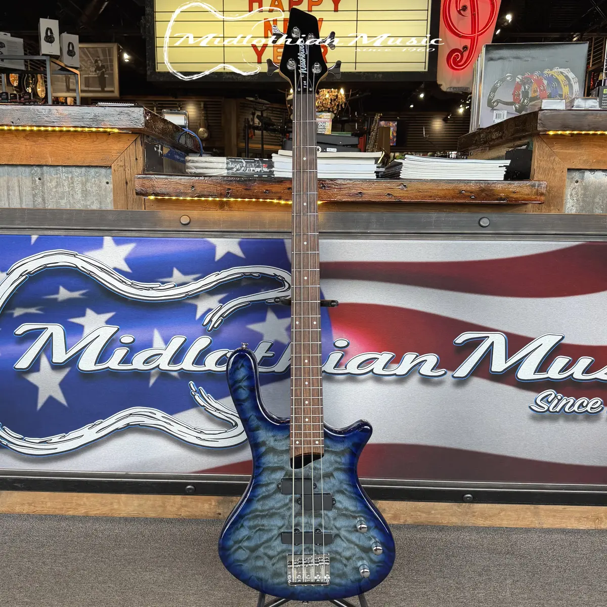 Washburn Taurus T14 - 4-String Pj Bass Transparent Blue Quilt Gloss Finish Used 1