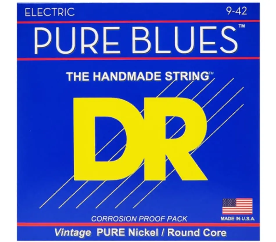 Dr Strings - Pure Blues - Vintage Pure Nickel Wrap - Round Core - 9-42 (1 Pack) 1