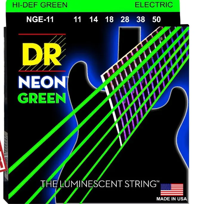 Dr - Nge-11 - 6-String Electric Guitar Strings - Hi-Def Green Neon (1 Pack) 1