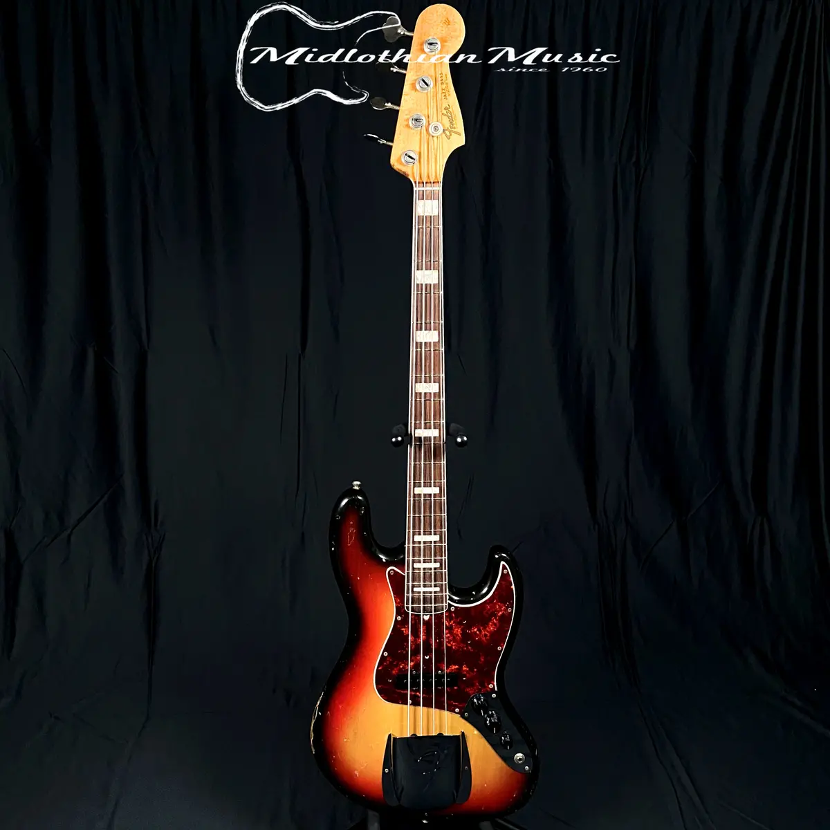 Fender 1966 Vintage Usa 4-String Jazz Bass - Sunburst Gloss Finish W/Case Used 1