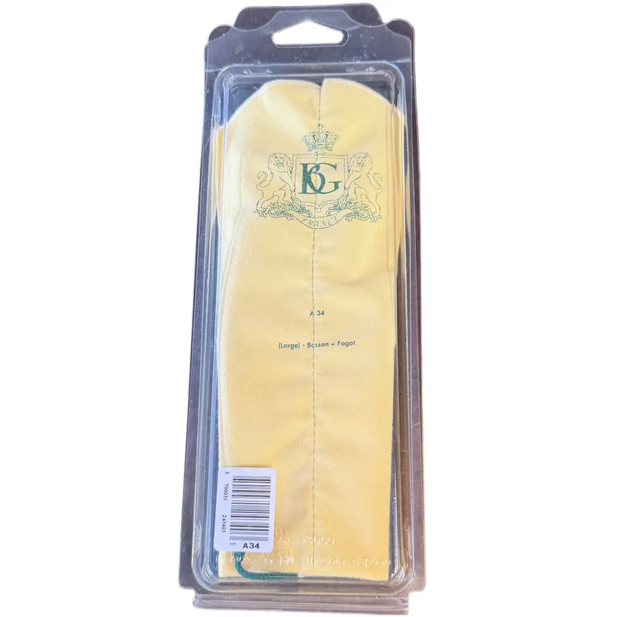 Bg France - A34 - Chamoe Swab For Bassoon (Bottom Joint) - Yellow Finish 1