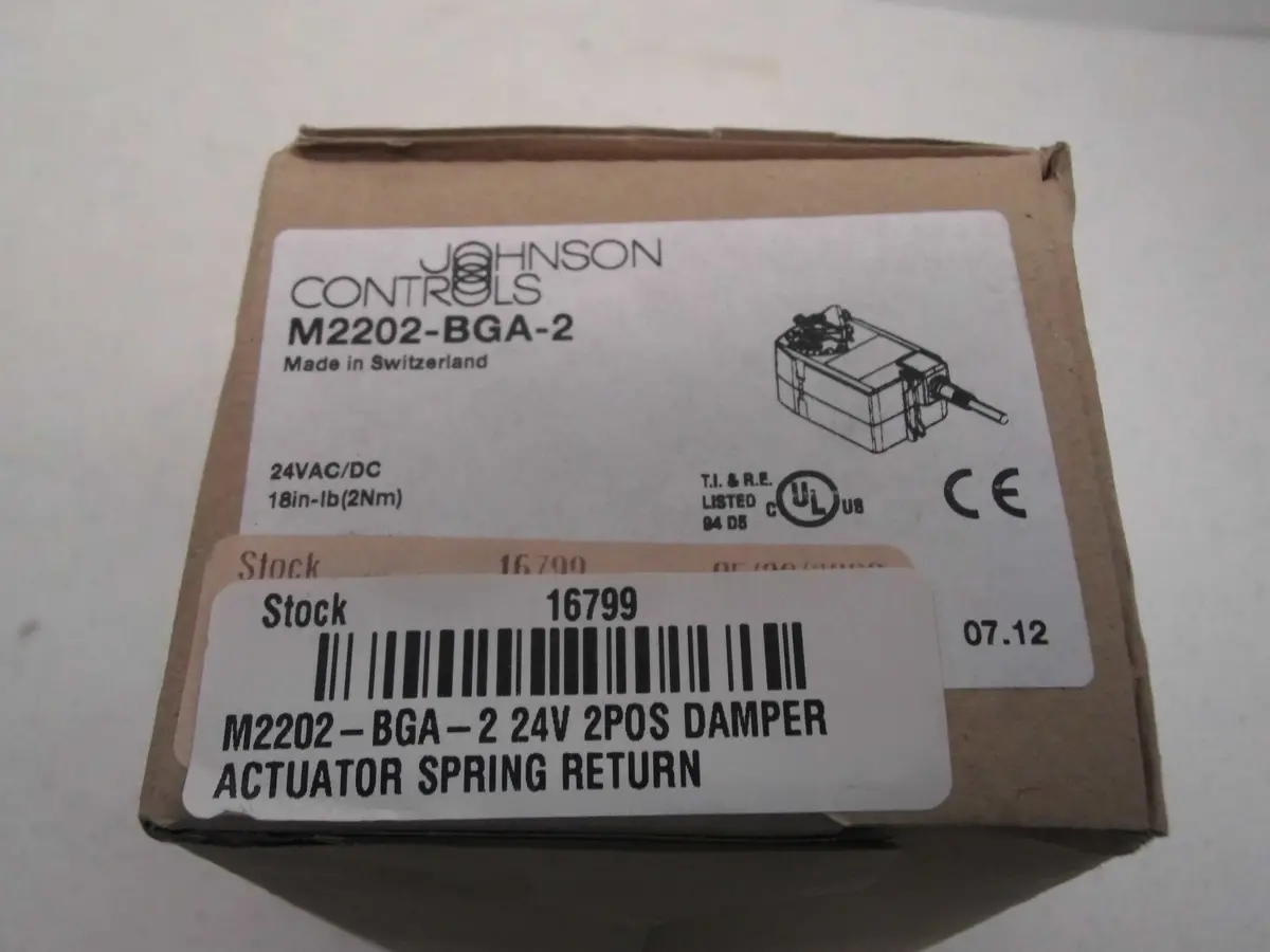 Johnson Controls Electric Spring Return Actuators  M2202-Bga-2 1