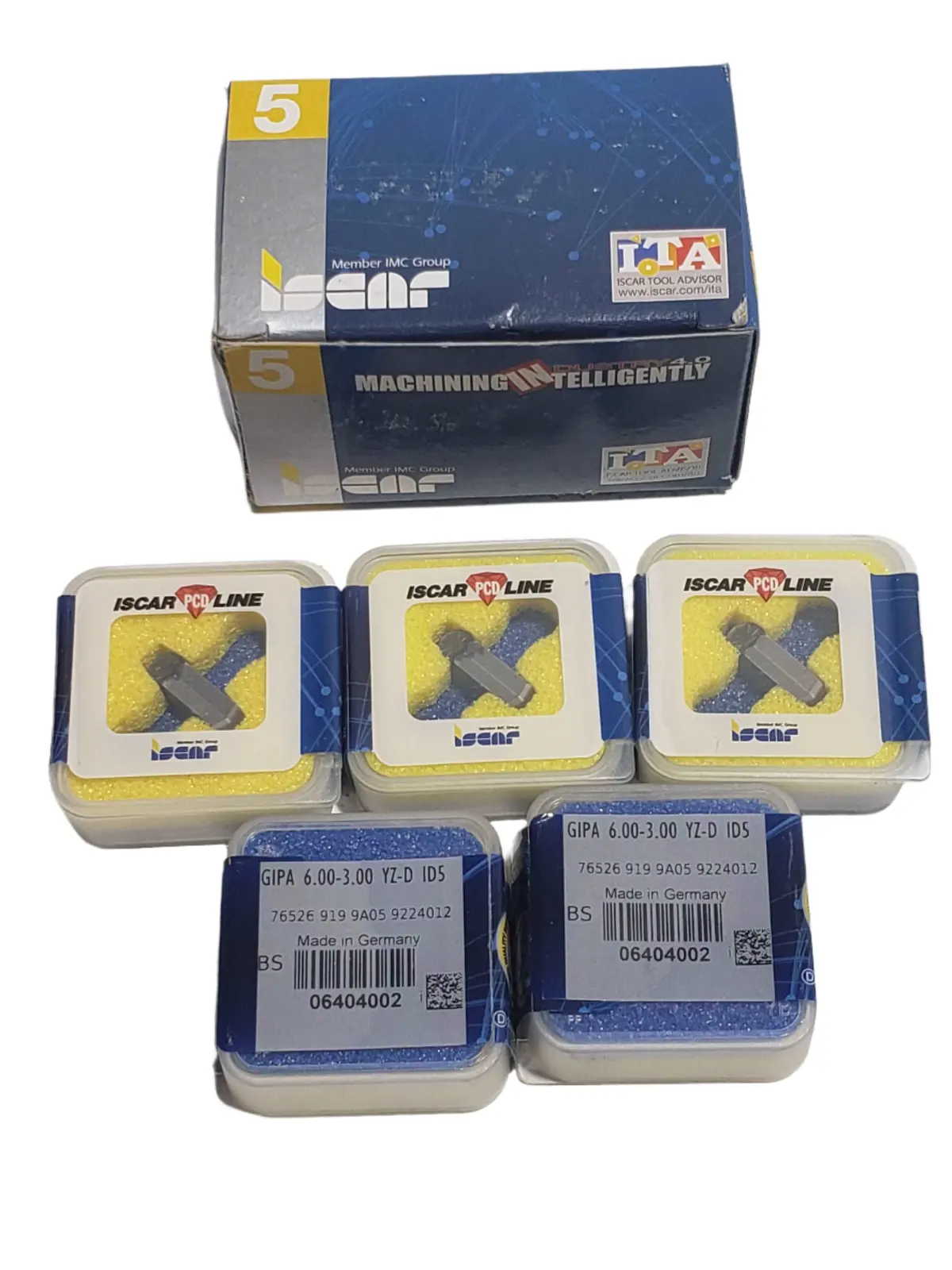 (5 Pack) Iscar 600300Gipa Yz-D Grade Id5, 6Mm Cutting Width Polycrystalline Diamond (Pcd) Grooving Insert 1