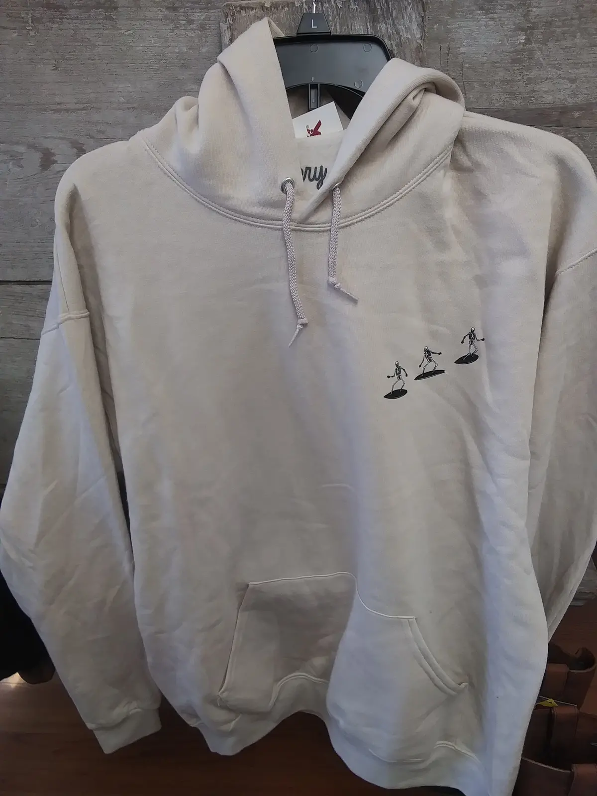 Bowery Supply Co. Surfing Skelton Hoodie Size Small 1