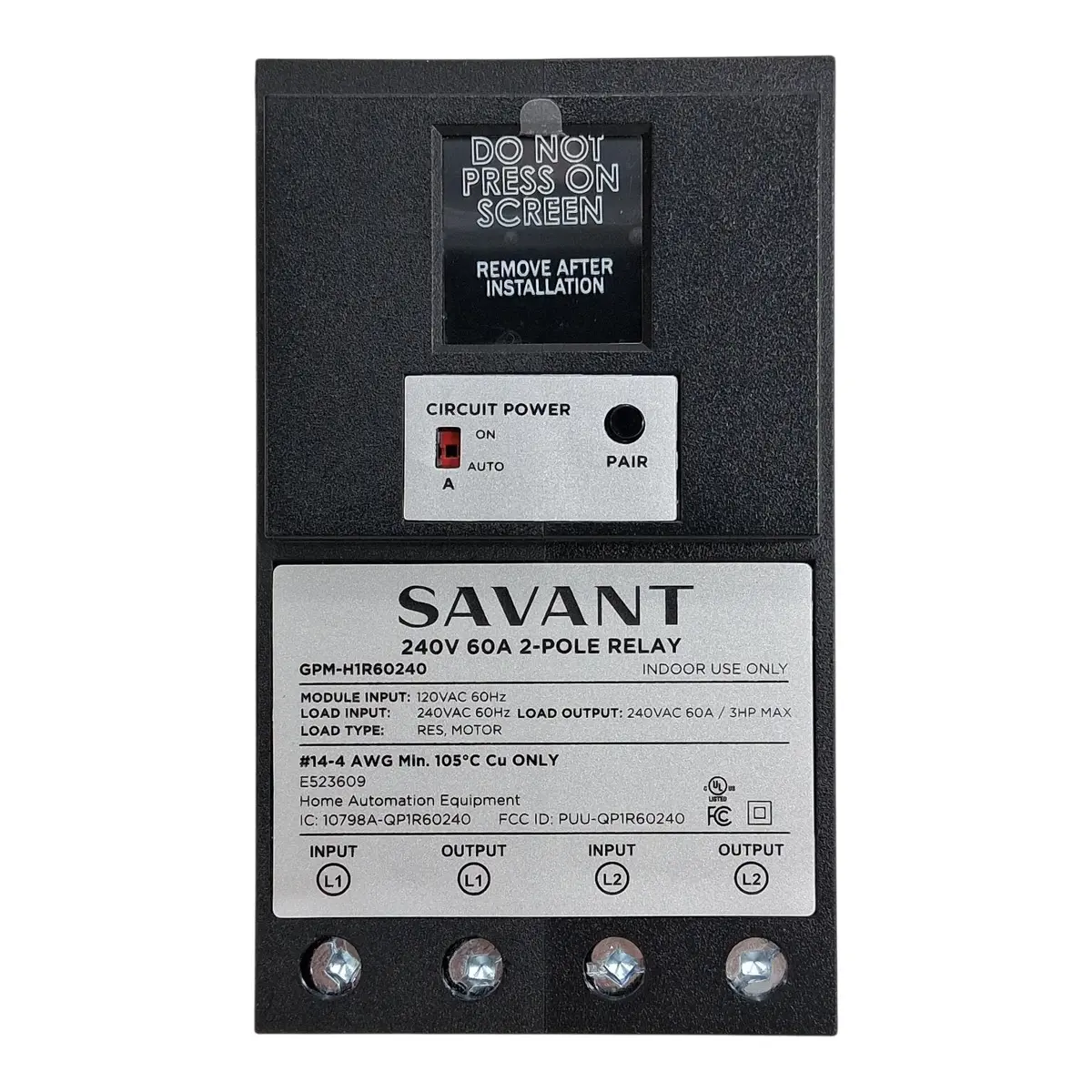 Savant Gpm‑H1r60240‑21 — 60A 2‑Pole 240V Power Module W/ Ct & Pigtail (1‑Inch Load Center) 1