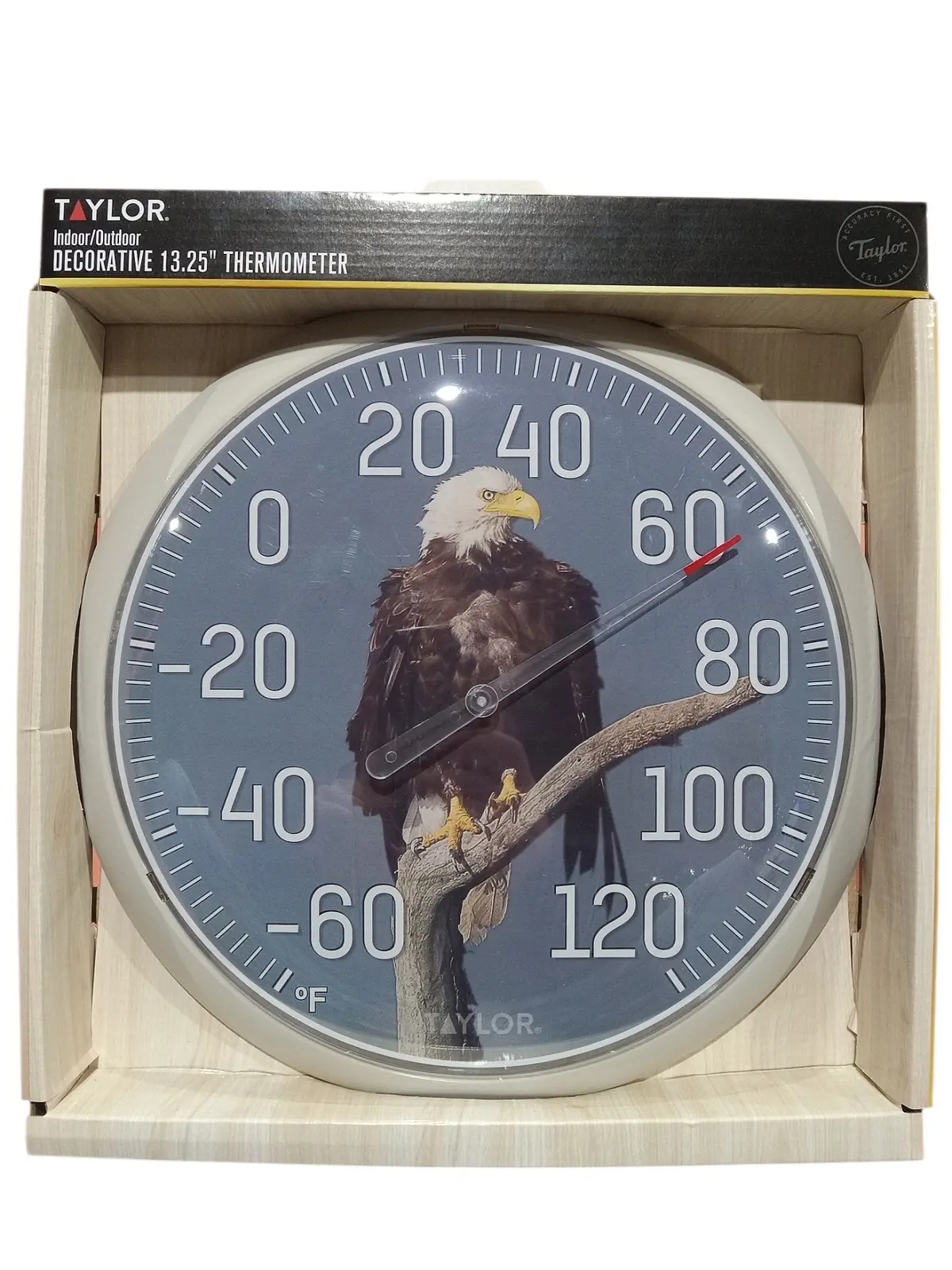 Taylor, Nature Series, Eagle, Dial Thermometer, Wall Decor, 13.25 Inch, Gray Bezel 1