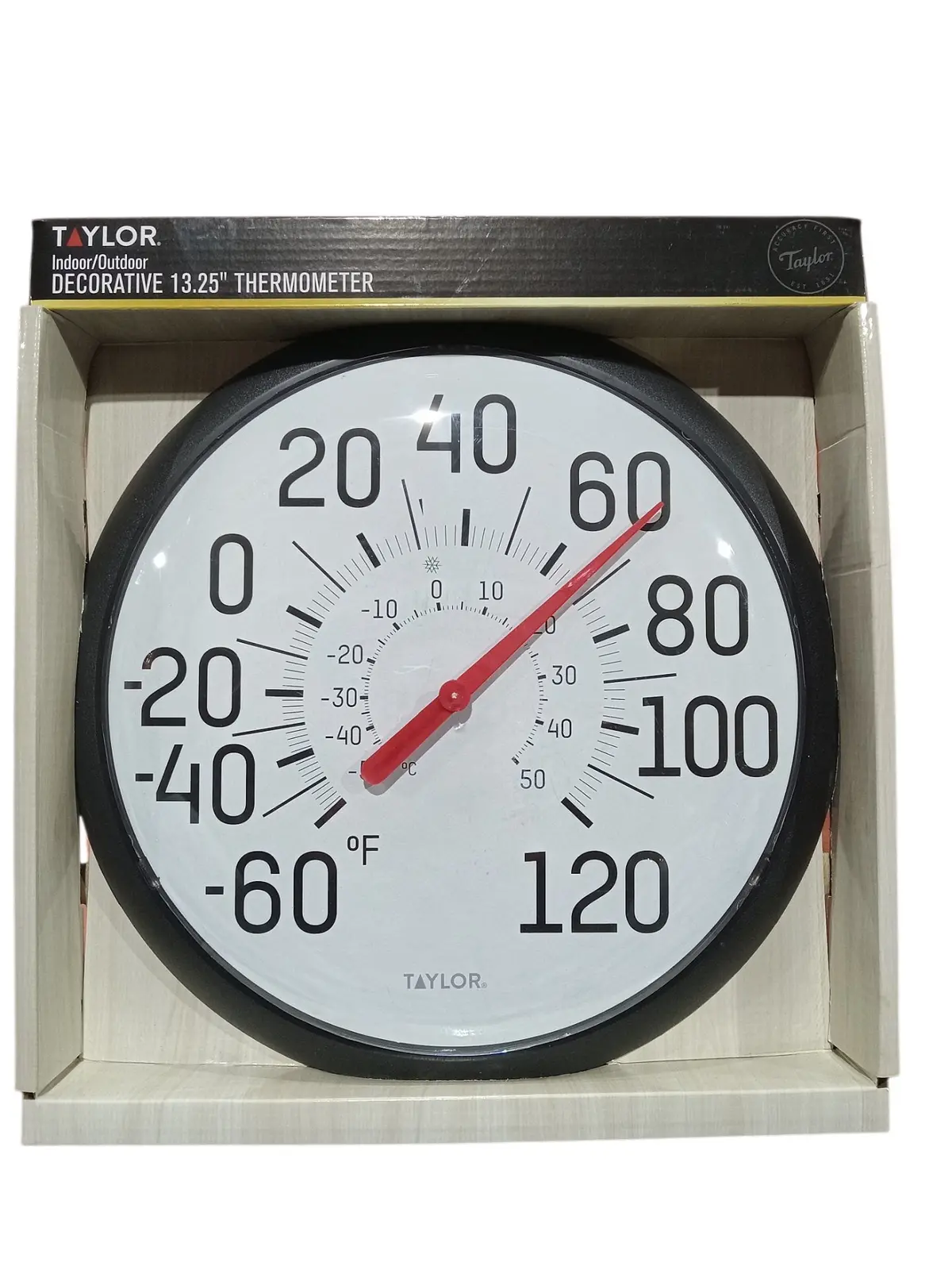 Taylor, Precision Products, 6700, 13-1/4", Black & White Big & Bold Dial Thermometer 1