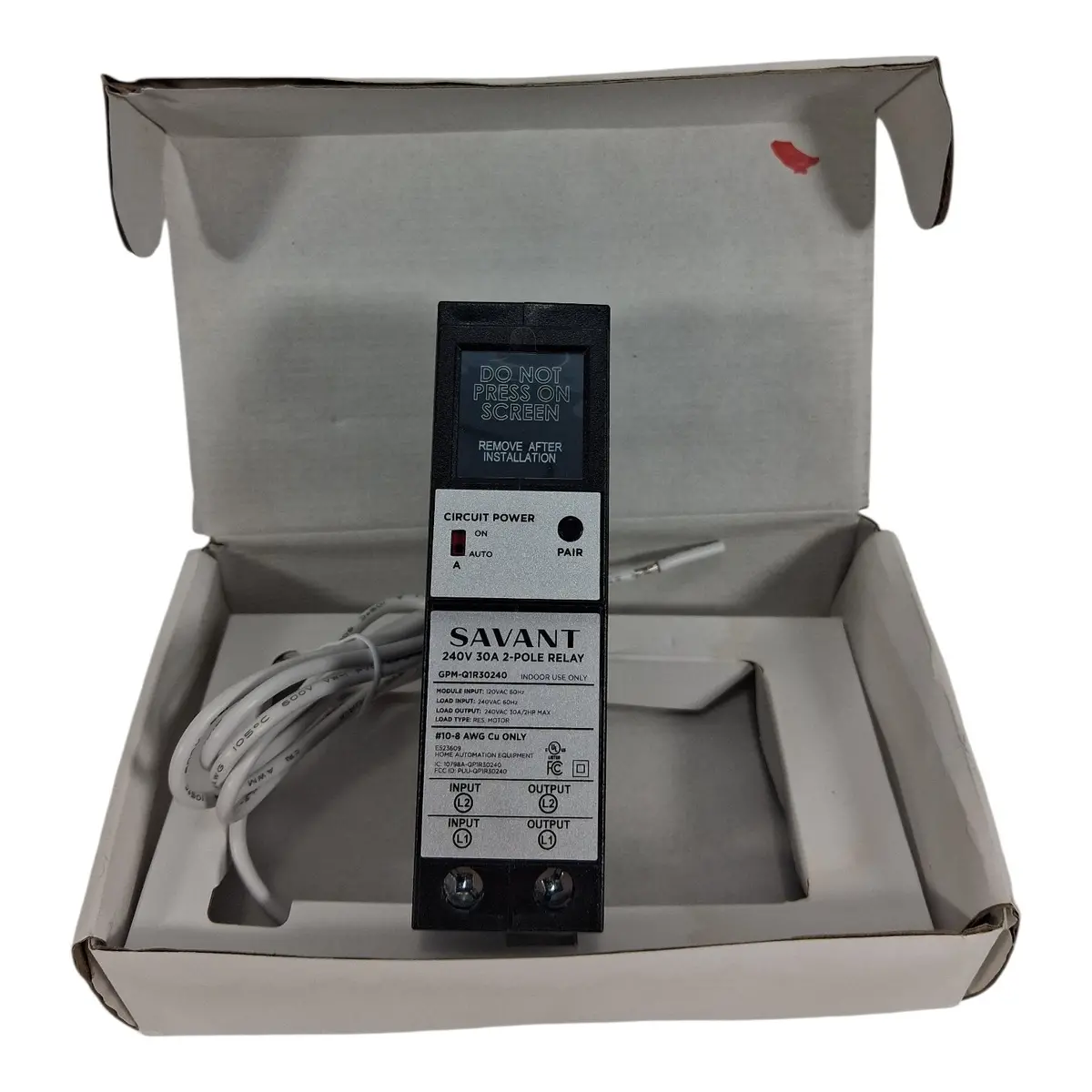 Savant Gpm‑Q1r30240‑21 — 30A 2‑Pole 240V Relay Module W/ Current Transformer & Pigtail (Qo‑Compatible) 1