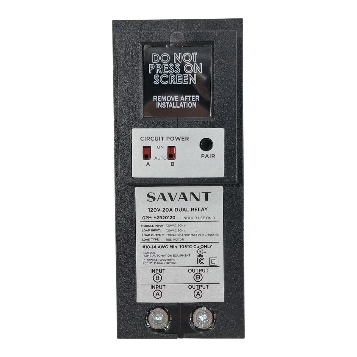 Savant Gpm‑H2r20120‑21, Dual 20A 120V Power Module W/ Pigtail (1‑Inch Load Center) 1