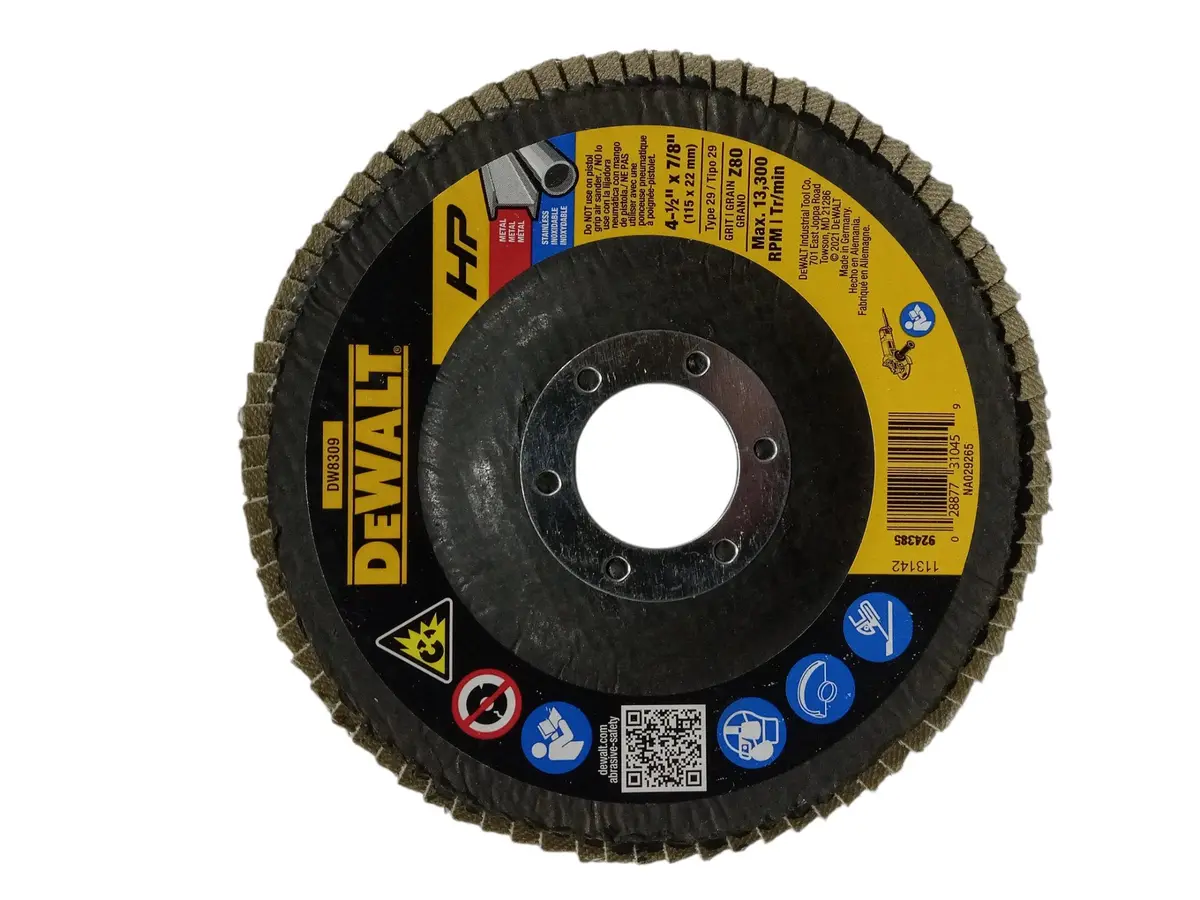 Dewalt Dw8309 80 Grit Metal Working Abrasives Zirconia Flap Discs 1