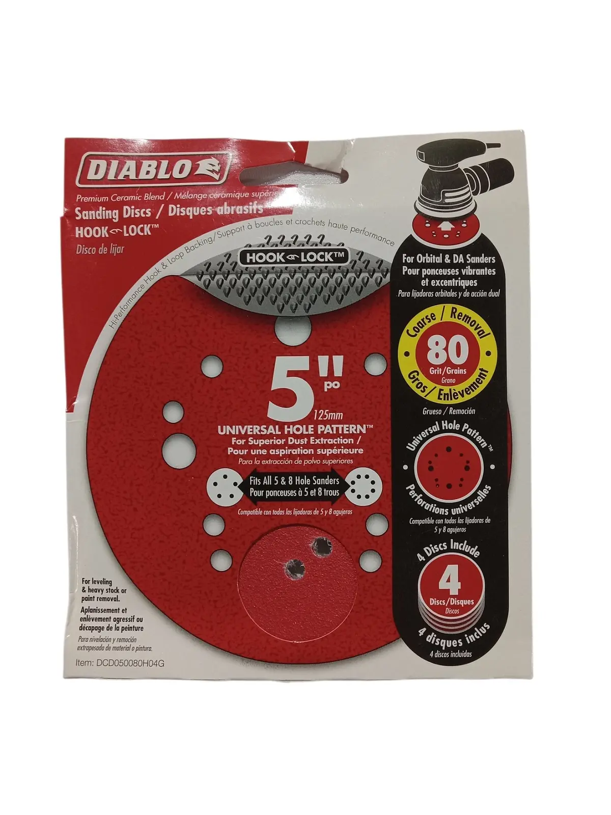 Diablo 5 In. Ceramic Blend Hook And Lock Sanding Disc 80 Grit Coarse 1