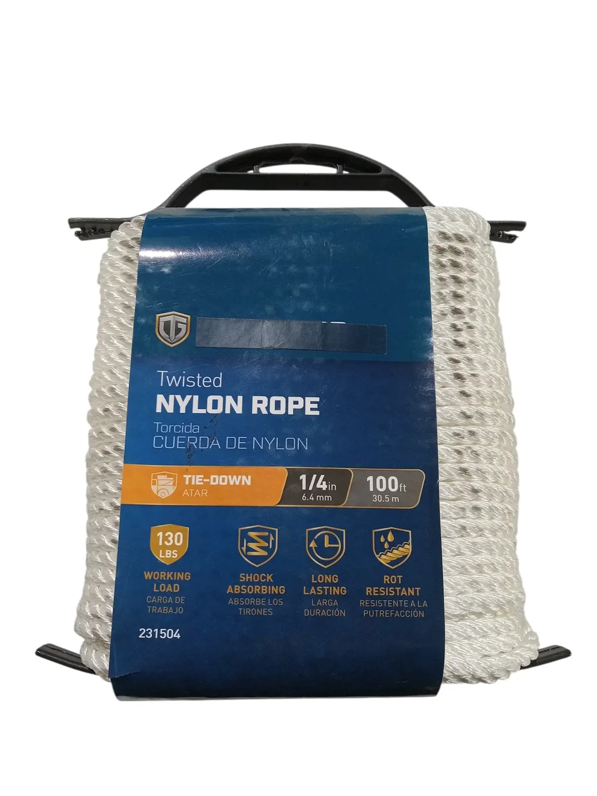 Mibro, 231504, 0.25 In. X 100 Ft., Tru-Guard, White, Twisted Nylon Rope 1