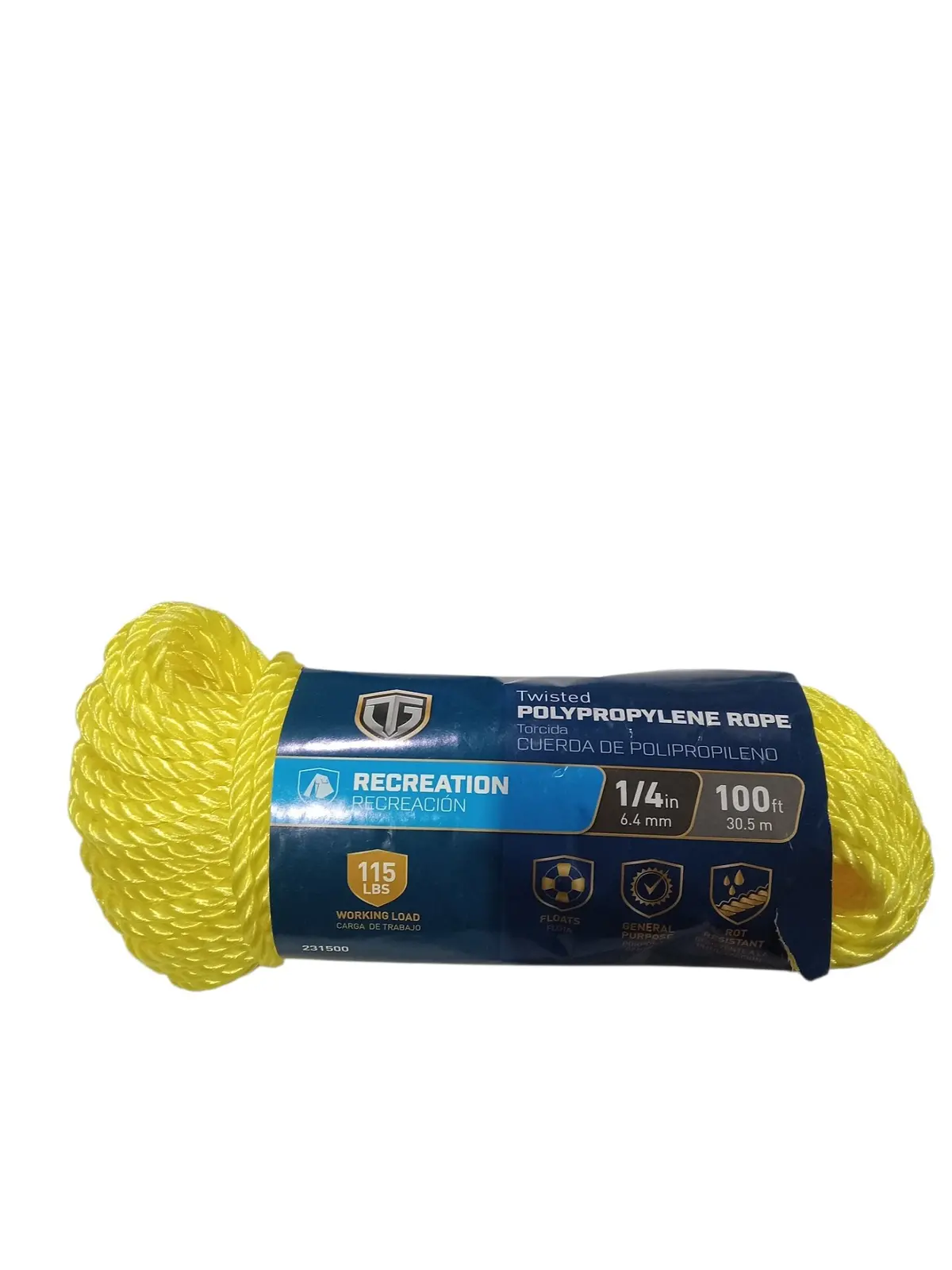 Richelieu Hardware Mibro Group (The) 643681 Twisted Braided Tg 1/4X100yel Poly Rope 1