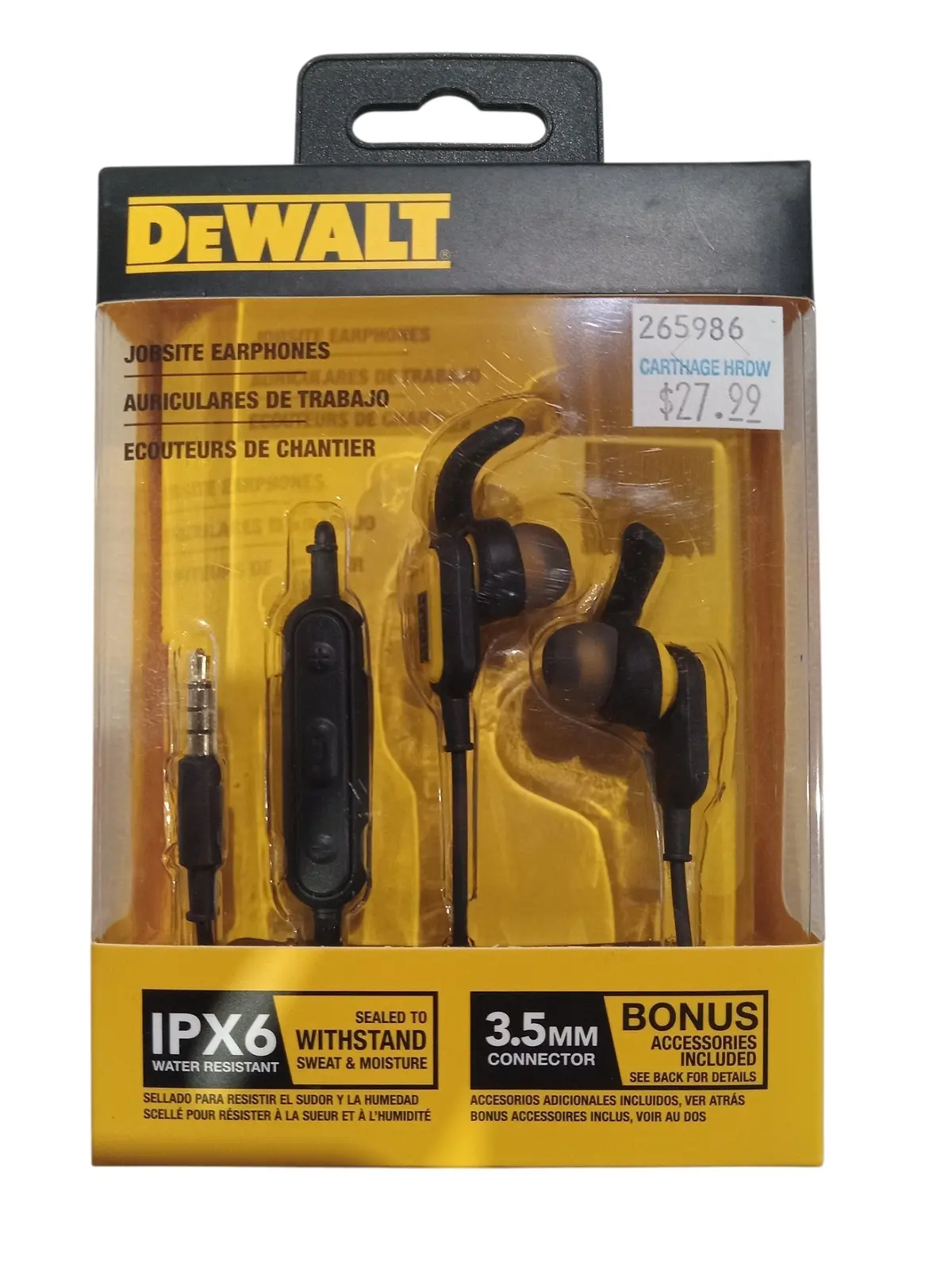 Dewalt, Jobsite, 3.5Mm, Plug Earphone 1