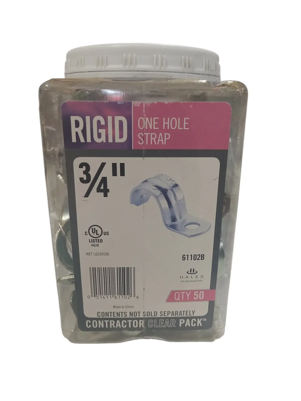 Halex, 61102B, 0.75 In., 1 Hole, Steel Strap, 50 Pack 1