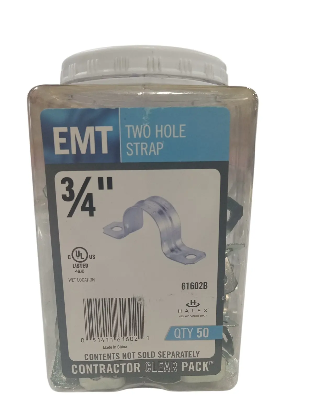 Halex, 61602B, 0.75", Two Hole, Electrical, Metallic Tubing Strap, 50 Pack 1