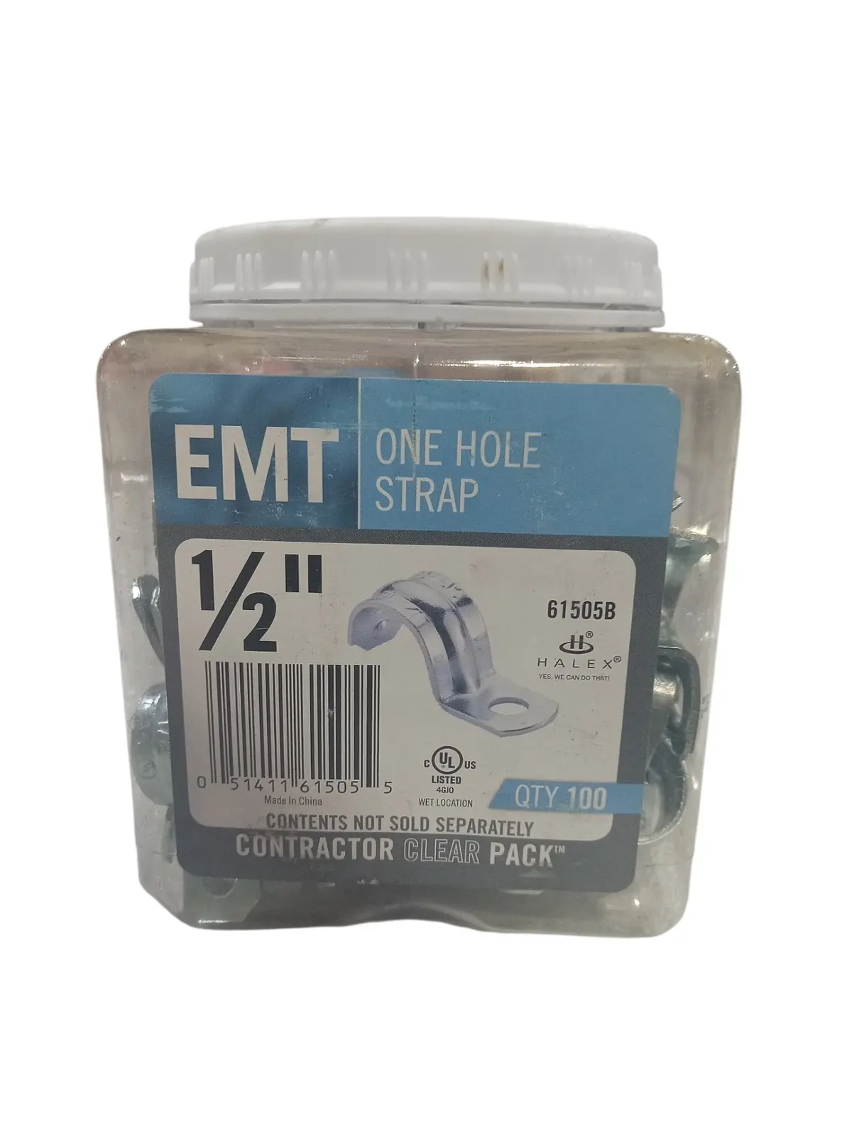 Halex, 61505B, 0.5 In., One Hole, Electrical, Metallic Tubing Strap, 100 Pack 1