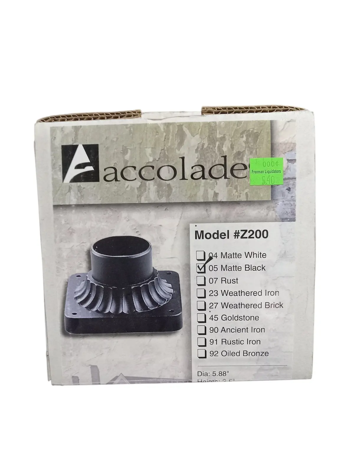Craftmade Z200 Pier Mount, Textured Matte Black / White 1