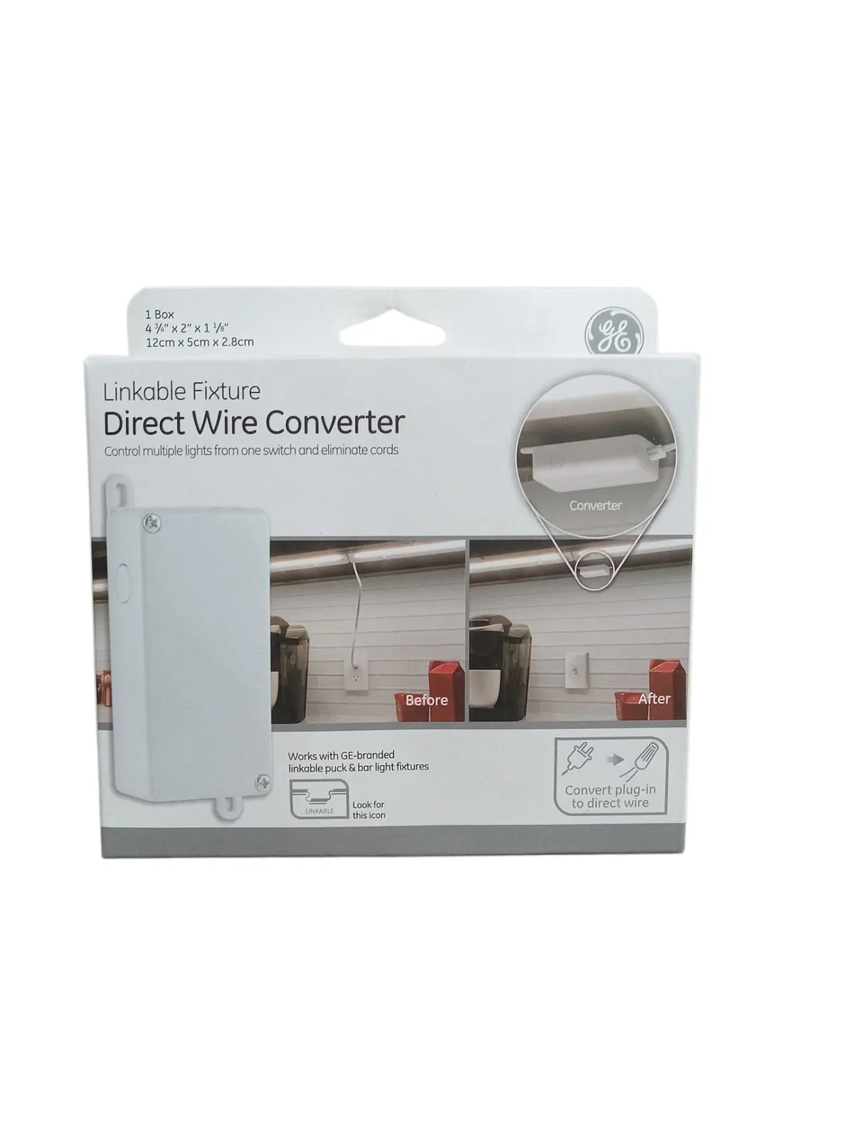 Enbrighten Direct Wire Converter For Linkable Light Fixtures, Junction Box, Control Multiple Lights From One Switch And Eliminate Cords, White, 39971 1