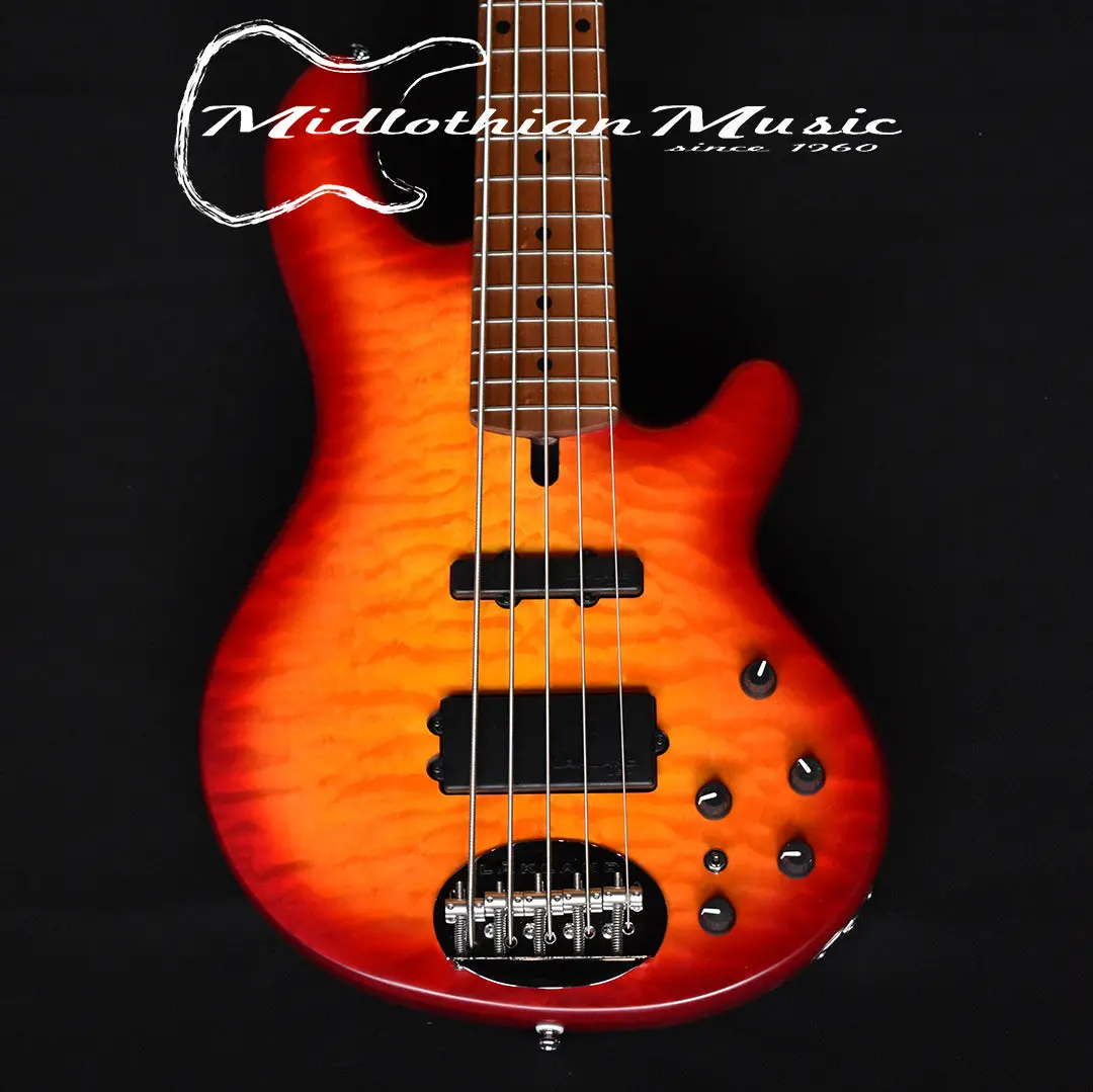 Lakland Skyline 55-02 Deluxe Bass Guitar - Satin Cherryburst (210911528) W/Free Gator Gig Bag 2
