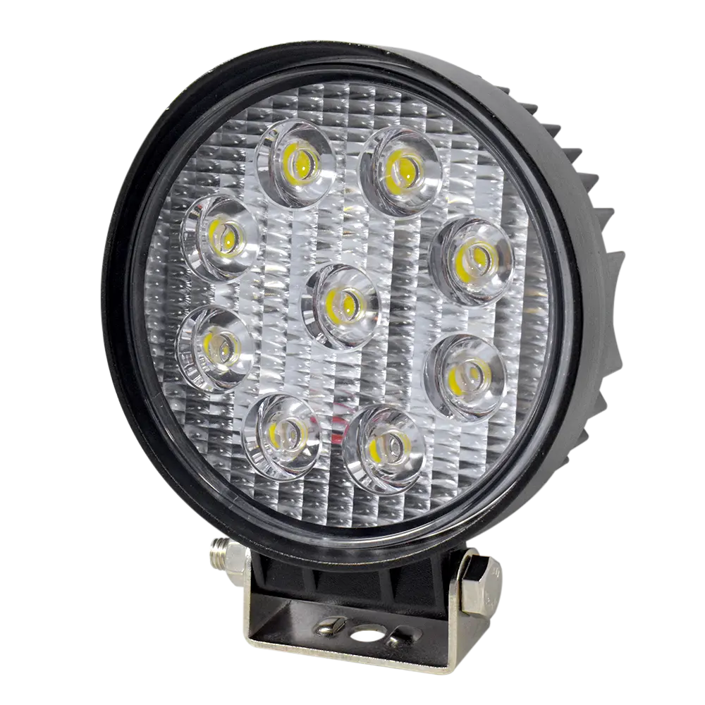 Faro De Trabajo Redondo 9 Led Blanco 10V 30V 27W Gpc 1