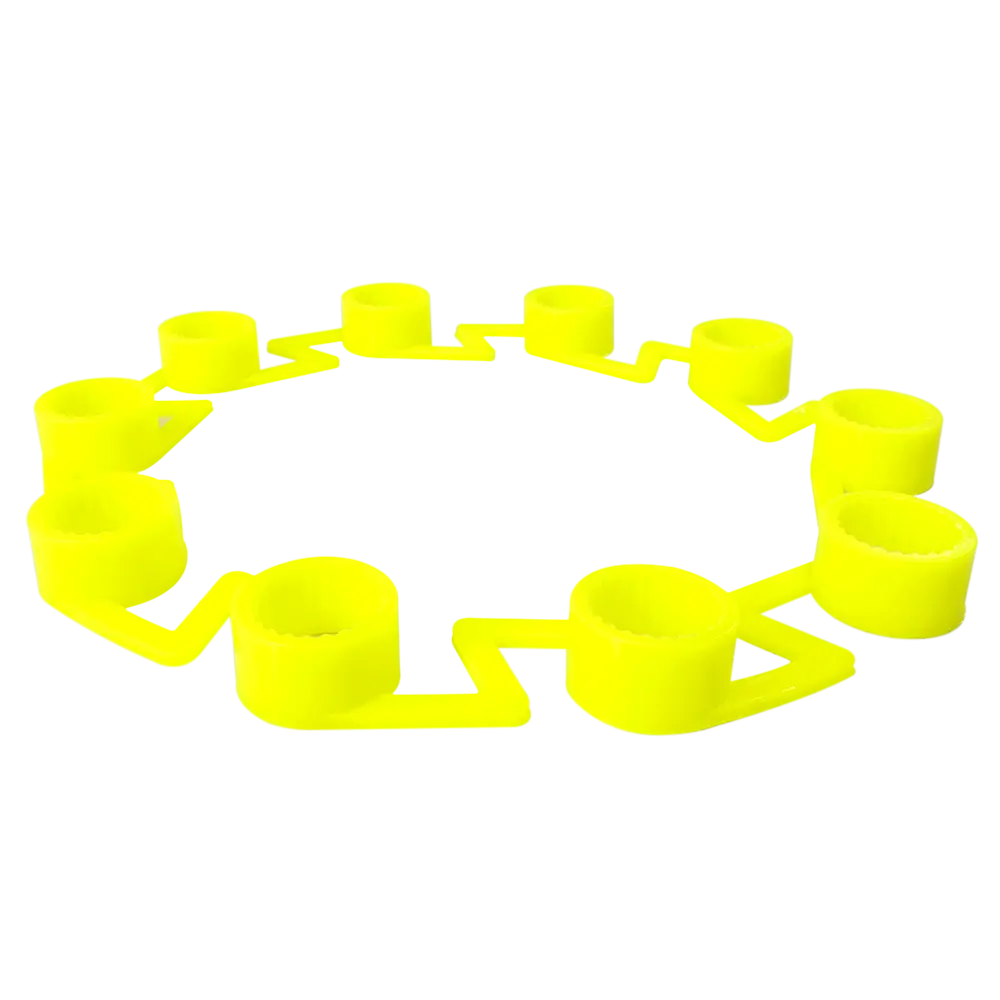 Seguro Para Tuerca Verde Amarillo 10 Pernos Pvc Cowram 1