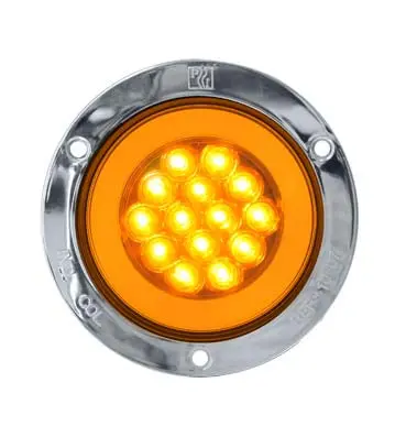 Faro Posterior Ojo De Angel 4" Aro Plateado 12/24V Ambar 1