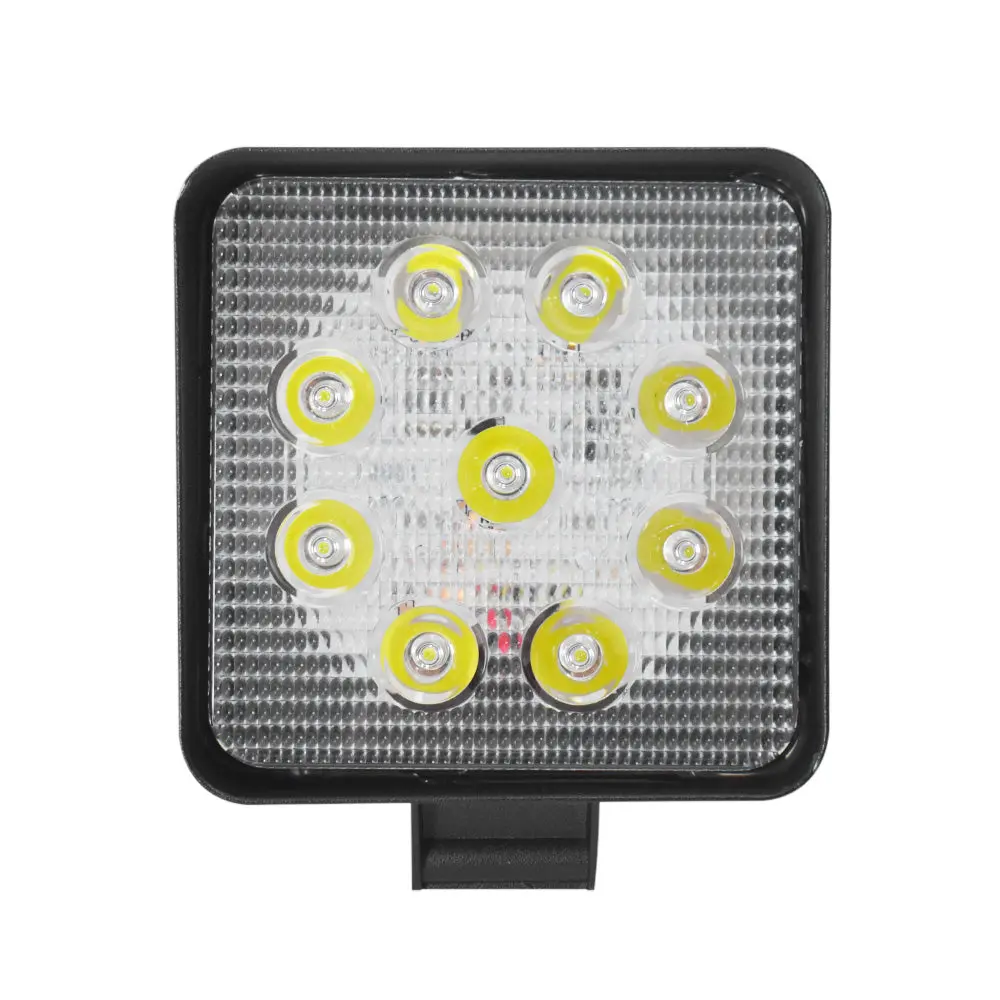 Faro De Trabajo Cuadrado Base Delgada 9 Luz Led 27W 12/24V Blanco Prunuz 1