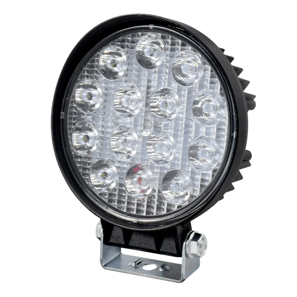 Faro De Trabajo Redondo Base Pesada 14 Luz Led 42W 12/36V Blanco Prunuz 1