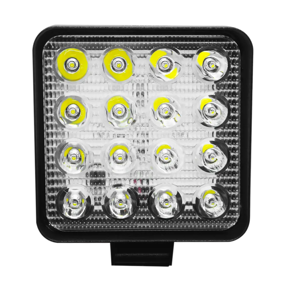 Faro De Trabajo Cuadrado Base Delgada 16 Luz Led 48W 12/36V Blanco Prunuz 1