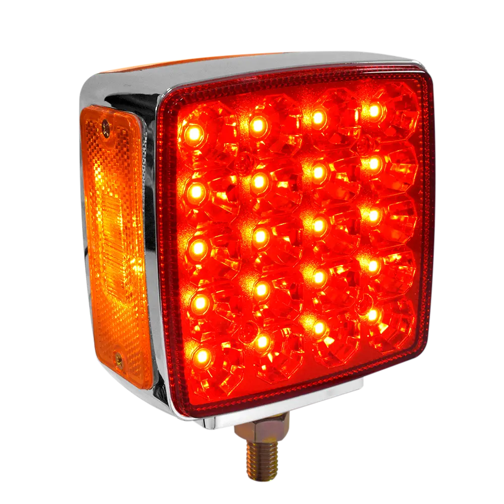 Faro Semaforo Doble Cara Con Direccional Luz Led Ambar 12-24V 1