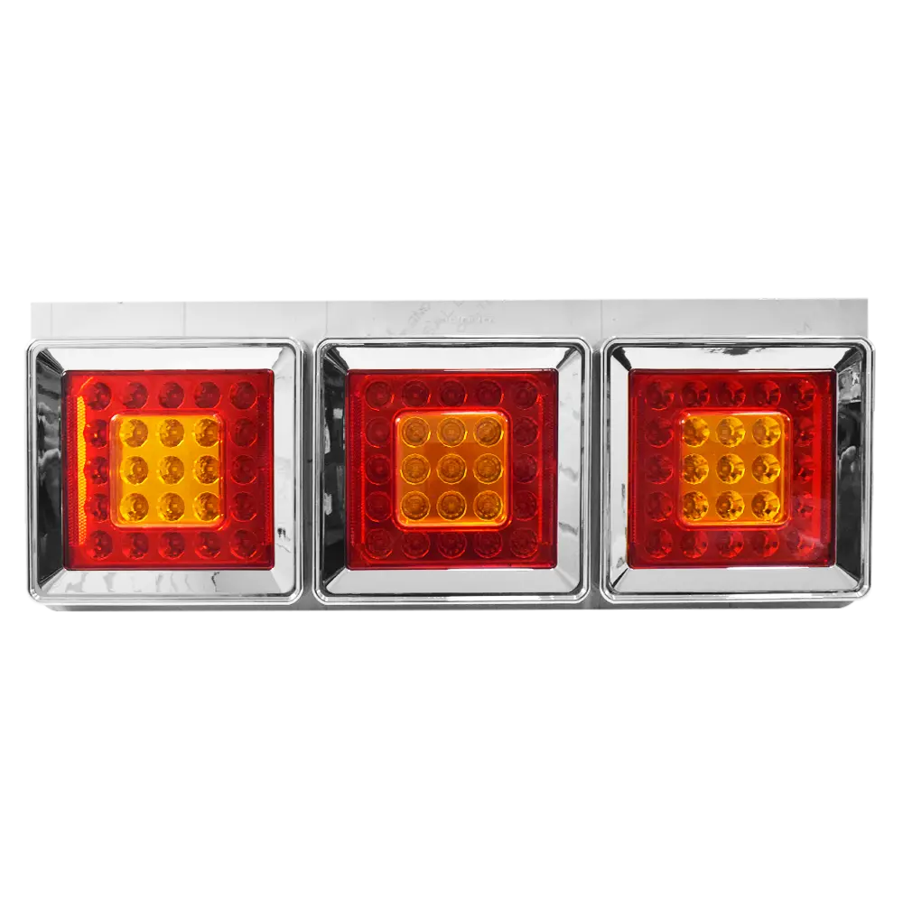Faro Posterior Tricolor Base Metalica Modelo 3 Cuerpos 12V/24V Hb 1